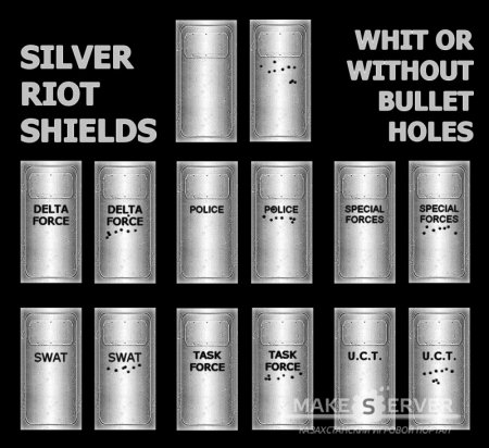 Black and Silver Riot Shields