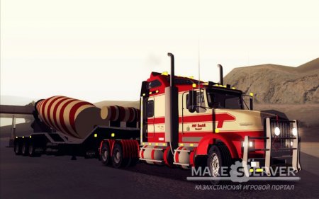 Kenworth Road Train T800 + Cement Mixer Trailer